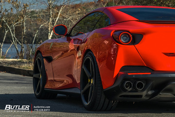 Ferrari Portofino with 20in Front and 21in Rear Vossen CG-201 Wheels and Michelin Pilot Sport 4S Tires with Capristo Exhaust