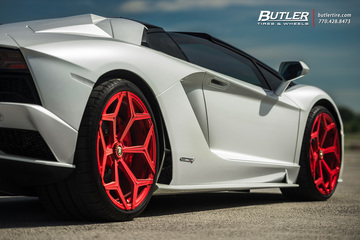 Lamborghini Aventador S Roadster with 21in Novitec NL4 Wheels and Pirelli P Zero Tires