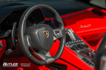 Forget the Hype - this Lamborghini Aventador S Roadster sitting on Scarlet Red 21in Novitec NL4 Wheels is the real deal