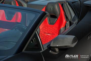 Lowered 1016 Industries Lamborghini Huracan Spyders on custom 21in Savini SV88D Wheels