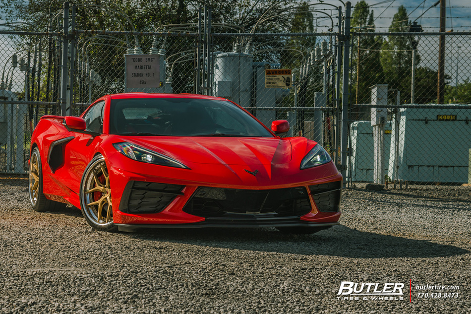 Chevy C8 Corvette With 20in Front And 21in Rear Vossen S21 01 Wheels And Michelin Pilot Sport 4 S Tires 10