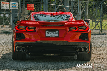 2021 Chevy C8 Corvette Lowered on custom Vossen S21-01 3-Piece Wheels