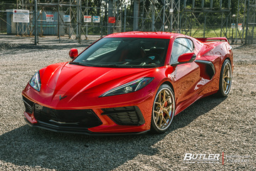 2021 Chevy C8 Corvette Lowered on custom Vossen S21-01 3-Piece Wheels