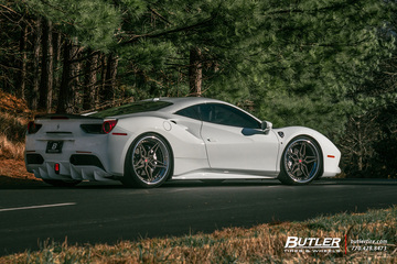 Lowered Ferrari 488 GTB on Custom 22in Vossen M-X1 Wheels