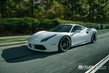 Lowered Ferrari 488 GTB on Custom 22in Vossen M-X1 Wheels