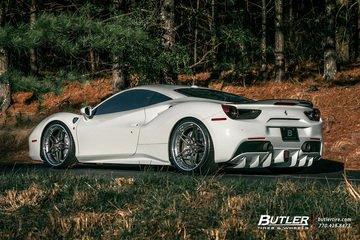 Lowered Ferrari 488 GTB on Custom 22in Vossen M-X1 Wheels