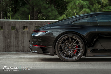 Porsche 992 Carrera S on Black Chrome Finish 22in AG Luxury AGL58 Wheels